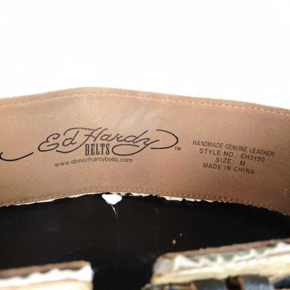 Ed Hardy Y2K Leather Belt EH3150 Size M - Picture 4 of 8